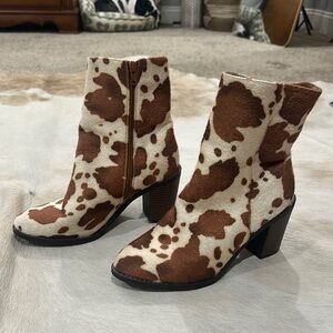 Altar'd State Brown and Cream Heeled Boots